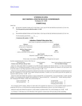 UNITED STATES SECURITIES and EXCHANGE COMMISSION FORM 10-Q Adtalem Global Education Inc