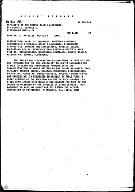 Alphabets of the Modern Slavic Languages. By- Bidwell, Charles E