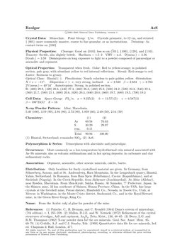 Realgar Ass C 2001-2005 Mineral Data Publishing, Version 1