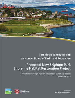 New Brighton Park Shoreline Habitat Restoration Project Stakeholder Advisory Group (SAG)