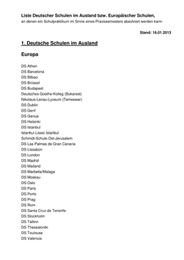 1. Deutsche Schulen Im Ausland Europa