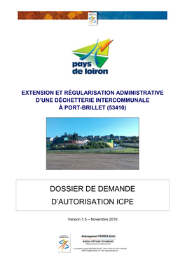 Dossier De Demande D'autorisation Icpe