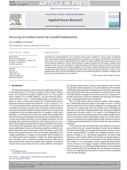 Focusing of Surface Waves by Variable Bathymetry