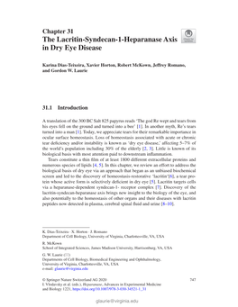 The Lacritin-Syndecan-1-Heparanase Axis in Dry Eye Disease