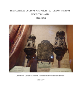 The Material Culture and Architecture of the Jews of Central Asia 1800-1920