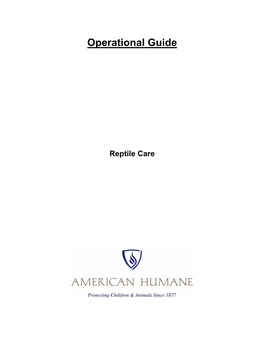 Operational Guide for Reptile Care