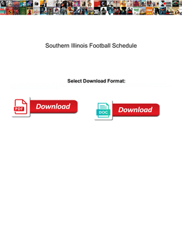 Southern Illinois Football Schedule