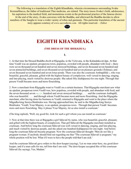 Eighth Khandhaka, Wherein Circumstances Surrounding Jivaka Kormarbhacca, the Father of Traditional Thai Medicine, Are Related