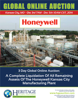 GLOBAL ONLINE AUCTION Kansas City, MO • Dec 3Rd 7AM - Dec 5Th 10AM CST, 2014