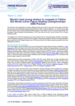ISU World Junior Figure Skating Championships 2020 Preview