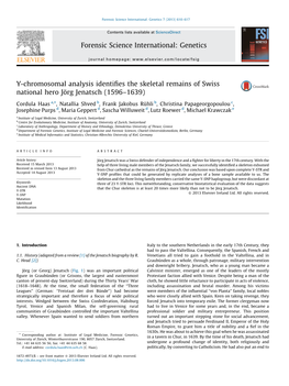 Y-Chromosomal Analysis Identifies the Skeletal Remains of Swiss National