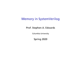 Memory in Systemverilog