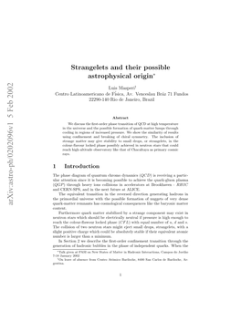 Strangelets and Their Possible Astrophysical Origin