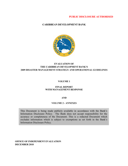 Public Disclosure Authorised Caribbean Development