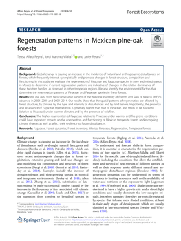 Regeneration Patterns in Mexican Pine-Oak Forests Teresa Alfaro Reyna1, Jordi Martínez-Vilalta1,2* and Javier Retana1,2