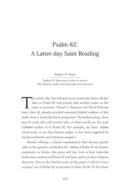 Psalm 82: a Latter-Day Saint Reading