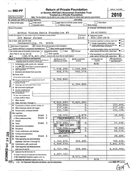 Form- 990-PF Return of Private Foundation OMB No 1545-0052 Or Section 4947(A)(1) Nonexempt Charitable Trust