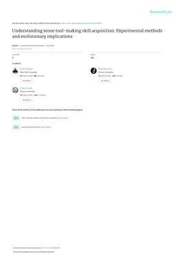 Understanding Stone Tool-Making Skill Acquisition: Experimental Methods and Evolutionary Implications