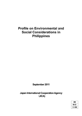 Profile on Environmental and Social Considerations in Philippines