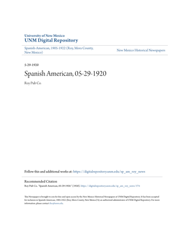 Spanish American, 05-29-1920 Roy Pub Co