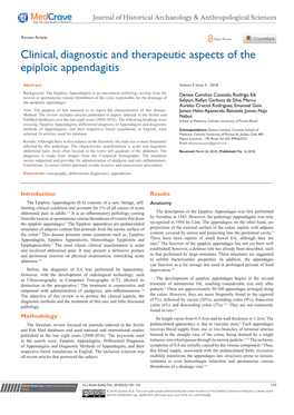 Clinical, Diagnostic and Therapeutic Aspects of the Epiploic Appendagitis