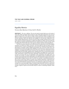 Equality Metrics Veronica Root Martinez & Gina-Gail S