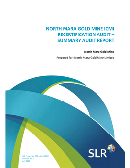 North Mara Gold Mine Icmi Recertification Audit – Summary Audit Report