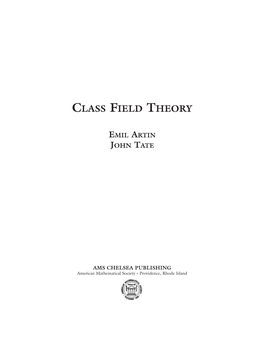 Class Field Theory