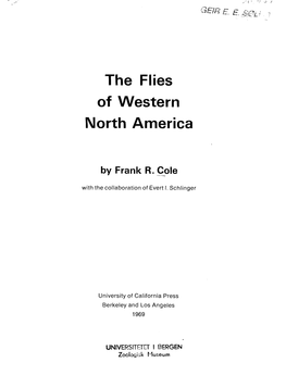 The Flies of Western North America