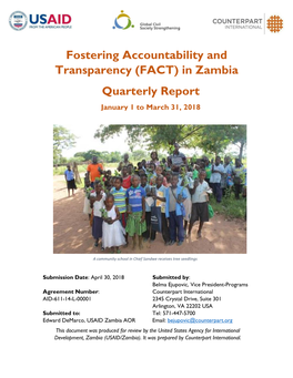 Fostering Accountability and Transparency (FACT) in Zambia Quarterly Report