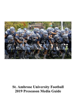 St. Ambrose University Football 2019 Preseason Media Guide ST