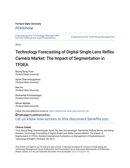 Technology Forecasting of Digital Single-Lens Reflex Camera Market: the Impact of Segmentation in TFDEA