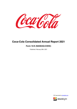Coca-Cola Consolidated Annual Report 2021