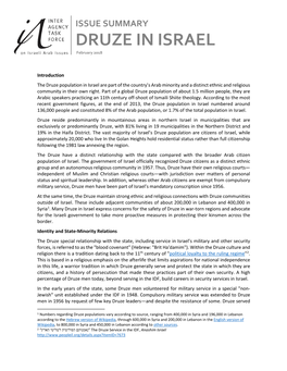 Druze in Israel Issue Brief