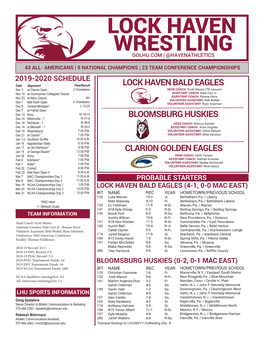 Lock Haven Wrestling Golhu.Com | @Havenathletics