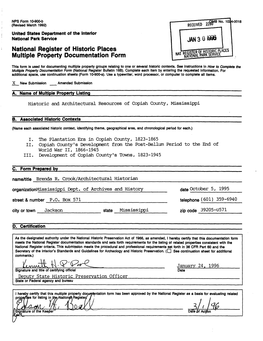 National Register of Historic Places Multiple Property Documentation Form