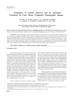 Frequency of Canalis Sinuosus and Its Anatomic Variations in Cone Beam Computed Tomography Images