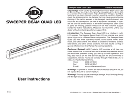 ADJ Sweeper Beam Quad LED User Manual