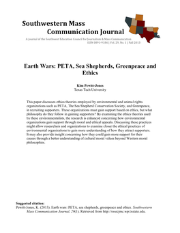 PETA, Sea Shepherds, Greenpeace and Ethics