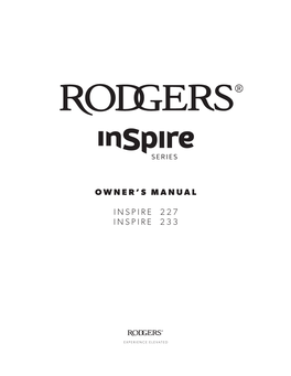 Owner's Manual Inspire 227 Inspire