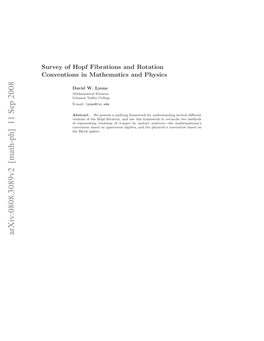 Survey of Hopf Fibrations and Rotation Conventions in Mathematics And