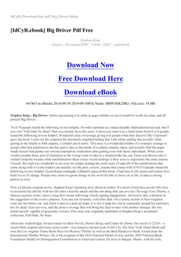 Idcyr [Download Free Pdf] Big Driver Online