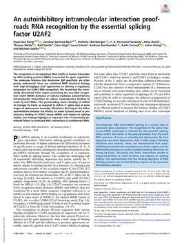 An Autoinhibitory Intramolecular Interaction Proof-Reads RNA