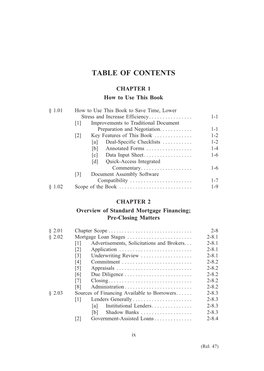 Table of Contents