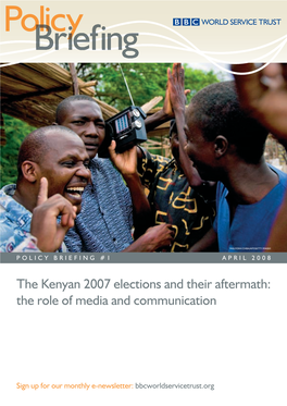 The Kenyan 2007 Elections and Their Aftermath: the Role of Media and Communication