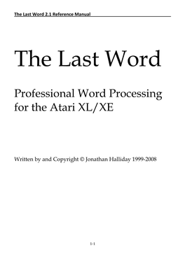 The Last Word 2.1 User Manual