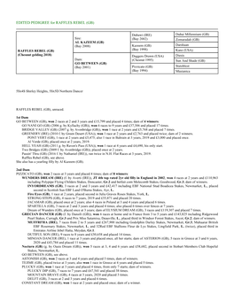 EDITED PEDIGREE for RAFFLES REBEL (GB)