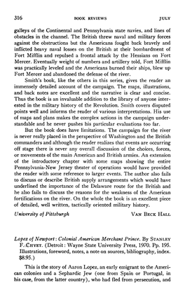 Galleys of the Continental and Pennsylvania State Navies, and Lines of Obstacles in the Channel