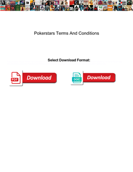 Pokerstars Terms and Conditions