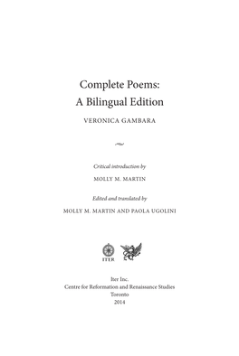 Complete Poems: a Bilingual Edition